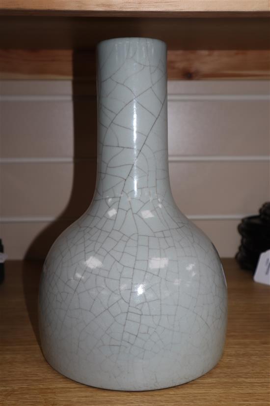 A grey crackleglaze vase H.30cm